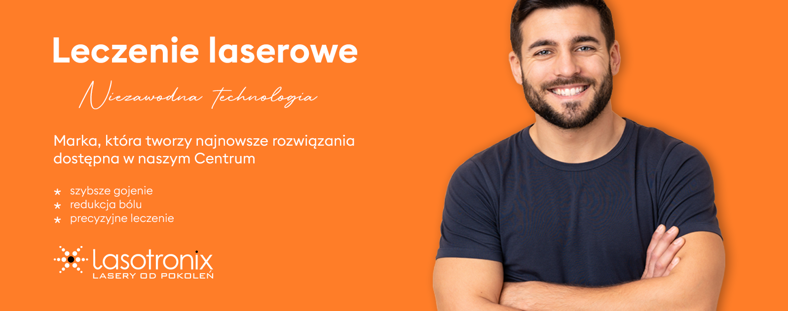 Uśmiechnięty pacjent Centrum Stomatologicznego Legnica